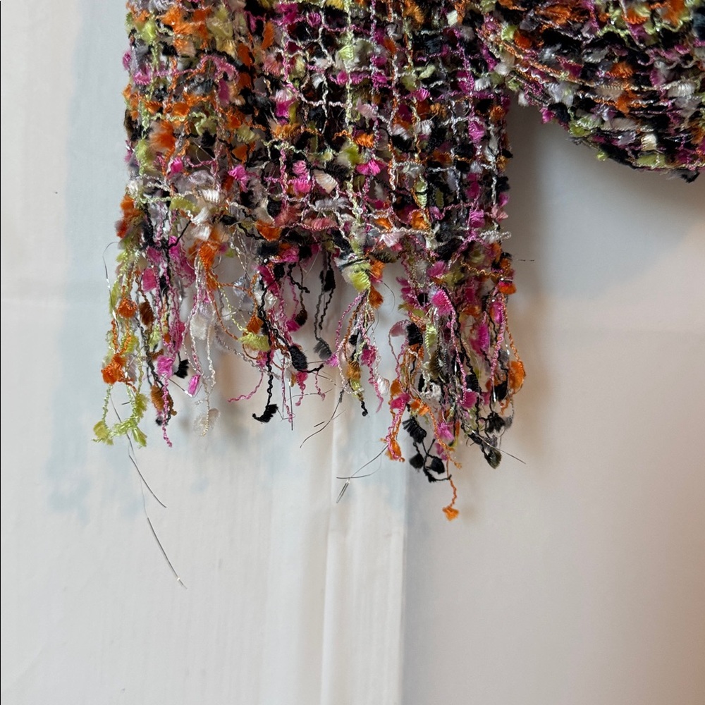 Pink Brown Green Fancy Ribbon Scarf Confetti Classic Accessory Multi colored - Picture 12 of 15